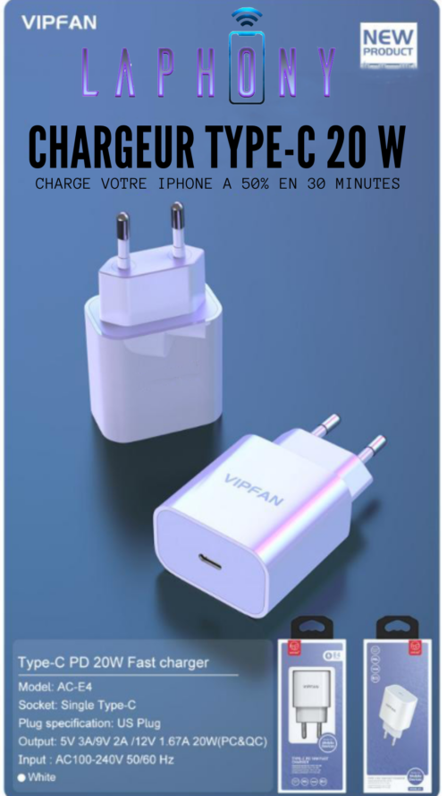 PD+QC 3.0 SUPER FAST USB+TYPE-C2 PORT CHARGER