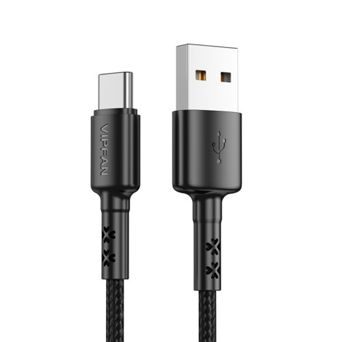 STRONG AND DURABLE FAST CHARGING CABLE BLACK TYPE C 1.8M