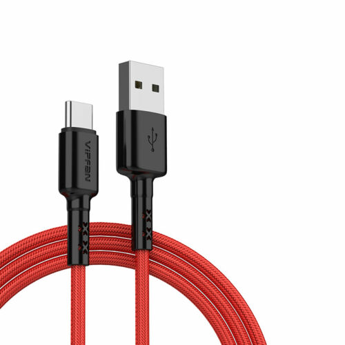 STRONG AND DURABLE FAST CHARGING CABLE RED TYPE C 1.2M